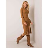 Italy Moda Dress-DHJ-SK-12213.50P-light brown | shoptok.hr