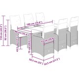  7-dijelni vrtni bistro set od poliratana s jastucima sivi | shoptok.hr