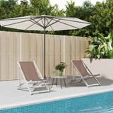 vidaXL Zložljivi stoli za na plažo 2 kosa rjav aluminij in tekstil Cene