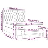 Krevet s oprugama i madracem ružičasti 140x200 cm baršunasti | shoptok.hr