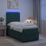 LED okvir za krevet s madracem Tamnozelena 100 x 200 cm Baršun | shoptok.hr