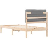  Krevetni okvir s tapiciranim uzglavljem Svijetlo siva Svjetlosiva 205.5 x 85.5 x 84.5 cm | shoptok.hr