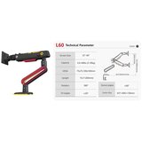 NORTH BAYOU L60 Gaming stoni nosač za monitor mat crni | ePonuda.com