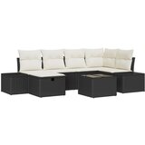 vidaXL set od 7 dijelova vrtni kauč sa jastučićima crni poli ratan | shoptok.hr