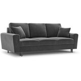 Cosmopolitan Design Svetlo siva žametna raztegljiva sedežna garnitura s prostorom za shranjevanje 235 cm Kyoto – | Shoptok.si