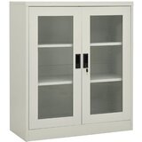 The Living Store Pisarniška omara svetlo siva 90x40x105 cm jeklo - Pisarniška Omara, (21435855) | Shoptok.si