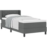 vidaXL Box Spring postelja z vzmetnico Temno siva 90x200 cm Tkanina, Vzglavje Vzorec Diamantnih Blokov Temno sivo 90 cm Tkanina Cene