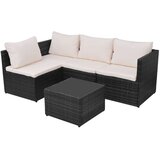 Poli 5-dijelna vrtna garnitura od poliratana s jastucima crna | shoptok.hr