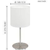 Eglo pasteri stona lampa/1, e14, v275, nikl-mat/bela DED94M2 | Eponuda.com