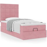 vidaXL Otomanski posteljni okvir z vzmetnicami roza 80x200cm žamet | Shoptok.si