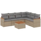  7-dijelni set vrtnih sofa od poliratana s jastucima bež | shoptok.hr