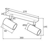  Argon 0891 - Spot svetiljka LAGOS 2xGU10/5W/230V crna/mesing | Eponuda.com