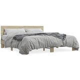  The Living Store Posteljni okvir sonoma hrast 180x200 cm inž. les in kovina - Posteljni Okvir, (21446086) | Shoptok.si
