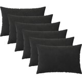  Presvlaka za jastuk 6 pcs HEERLEN Crna 50 x 70 cm Baršun | shoptok.hr