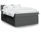 Maison Chic Box spring postelja - Vzmetna postelja z vzmetnico temno siva 160x200 cm blago SL24080, (21891354) | Shoptok.si