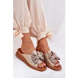 Boto Women's Wedge Sandals With Bow Gold Moonzella | Shoptok.si
