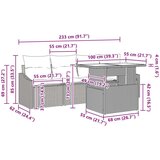  Vrtni set sofe Set od 5 Bež Siva Ratan Poliester | shoptok.hr