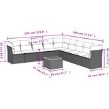  10-dijelni set vrtnih sofa s jastucima crni od poliratana | shoptok.hr