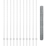  Ograjni stebri 22 kos U-kanal 160 cm galvanizirano jeklo, šesterokotna ograja 1.6x25 m galvanizirano jeklo | Shoptok.si