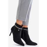 VINCEZA High Heel Boots With Decorative Strap Eco Suede | ePonuda.com