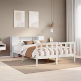 vidaXL Krevet s regalom z knjige bez madraca bijeli 120x190cm borovina | shoptok.hr
