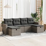 vidaXL 6-dijelni set vrtnih sofa od poliratana s jastucima sivi | shoptok.hr