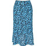 Trendyol Blue Flounce Viscose Fabric Animal Pattern Midi Woven Skirt | shoptok.hr