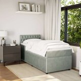 Box spring krevet s madracem svjetlosivi 100x200 cm baršunasti | shoptok.hr