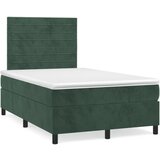  The Living Store Box spring postelja z vzmetnico LED tem. zelena 120x200cm žamet - Box Spring Postelja, (21490380) Cene