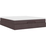 vidaXL Otomanski posteljni okvir z vzmetnico rjav 160x200 cm blago | Shoptok.si