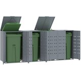  Spremište za 4 kanta za otpad sivo 276x79x117 cm čelično | shoptok.hr