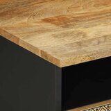 vidaXL Kava miza črna 80x54x40 cm Masivni neobdelan les Mango | Shoptok.si