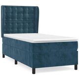 Box spring krevet s madracem tamnoplavi 90x200 cm baršunasti | shoptok.hr