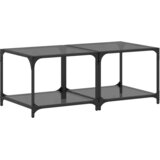  Stolići za kavu s crnim staklenim vrhom 2 kom 50x50x40 cm čelik | Eponuda.com