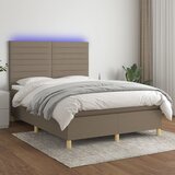 The Living Store Box spring postelja z vzmetnico LED taupe 140x200 cm blago - Box Spring Postelja, (21517560) Cene