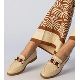 Gemre Cream eco-leather loafers with Kalenda ornament | Shoptok.si
