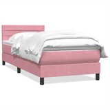 Box spring postelja z vzmetnico roza 80x220 cm žamet, (21792823) | Shoptok.si