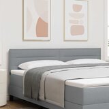  LED glava kreveta s LED trakama Svijetlo siva 180 cm tkanina Slike