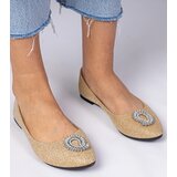 Gemre Golden women's glitter ballet flats with rhinestones Ellada | shoptok.hr