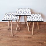 Hanah home 3Shp259 - navy blue navy bluewhite nesting table (3 pieces) | ePonuda.com