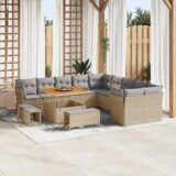 vidaXL 13-dijelni Set Vrtnih Sofa s Jastučićima Bež Poli Ratan Akacija | shoptok.hr