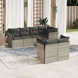 vidaXL 7-dijelni set vrtnih sofa svjetlosivi od poliratana | shoptok.hr