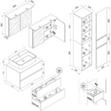 MID.YOU KOPALNICA bela, medeni hrast | Shoptok.si