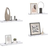  Polica na zidu s policom 4 pcs Bijeli mramor 60 x 9 x 3 cm | shoptok.hr