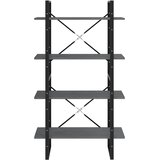 Ormarić za knjige s 4 razine sivi 80x30x140 cm od borovine | Eponuda.com