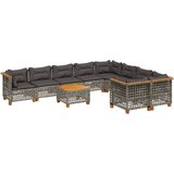 10-dijelni set vrtnih sofa od poliratana s jastucima sivi | shoptok.hr