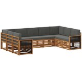vidaXL Kotna sedežna garnitura z blazino 7 pcs Naravna in antracitna, (5000283818) | Shoptok.si