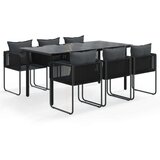  7-dijelni vrtni blagovaonski set crni | shoptok.hr