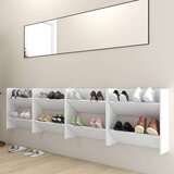vidaXL Stenska omara za čevlje 4 kosi bela 60x18x60 cm iverna pl., (20709668) | Shoptok.si