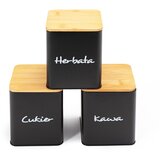 Tutumi Set od 3 crna kuhinjska spremnika | shoptok.hr